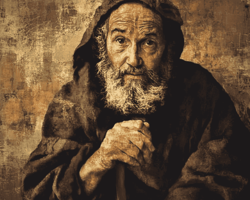 Vintage Beggar Old Man Diamond Painting