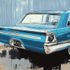 Vintage Blue Plymouth Belvedere Diamond Painting