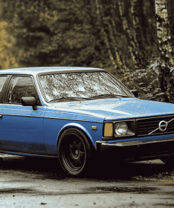 Vintage Blue Volvo 240 Diamond Painting