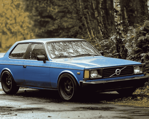 Vintage Blue Volvo 240 Diamond Painting