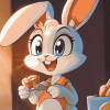 Vintage Cream the Rabbit Animation Diamond Painting