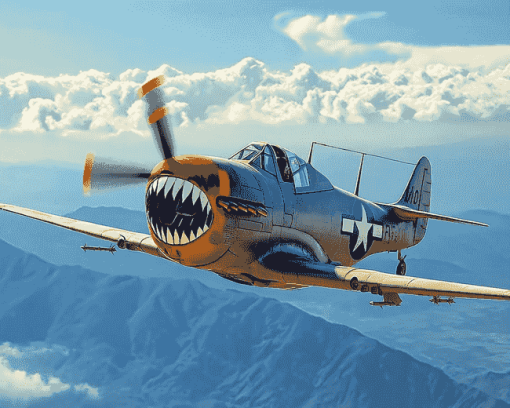 Vintage Curtiss P 40 Warhawk Diamond Painting