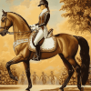 Vintage Dressage Horse Rider Diamond Painting