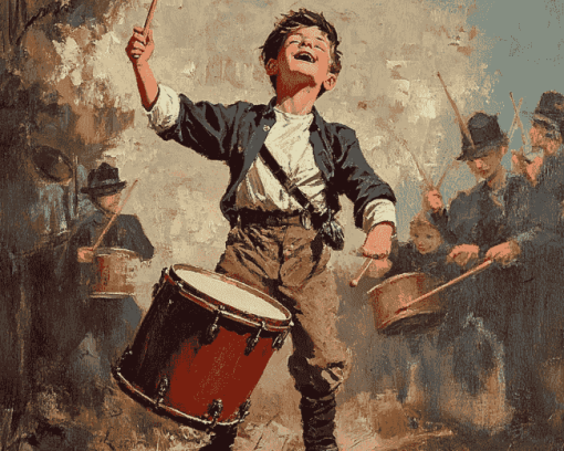 Vintage Drummer Boy Diamond Painting