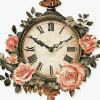 Vintage Floral Clock Diamond Painting