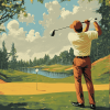 Vintage Golfers Cartoon Diamond Painting