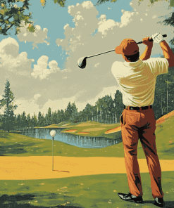 Vintage Golfers Cartoon Diamond Painting