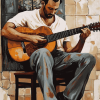 Vintage Guitarist Diamond Painting