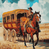 Vintage Horse Stagecoach Diamond Painting