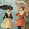 Vintage Ladies with Umbrellas Diamond Painting