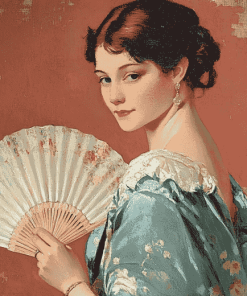 Vintage Lady Hand Fan Diamond Painting