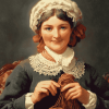 Vintage Lady Knitting Diamond Painting