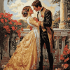 Vintage Lovers in a Romantic Garden Diamond Painting