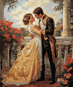 Vintage Lovers in a Romantic Garden Diamond Painting