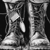 Vintage Monochrome Boots Diamond Painting