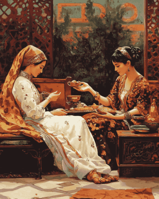 Vintage Oriental Women Diamond Painting