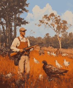 Vintage Quail Huntsmen Diamond Painting