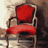 Vintage Red Antique Chair Diamond Painting