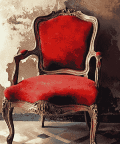 Vintage Red Antique Chair Diamond Painting