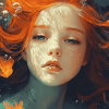 Vintage Redhead Girl Underwater Diamond Painting