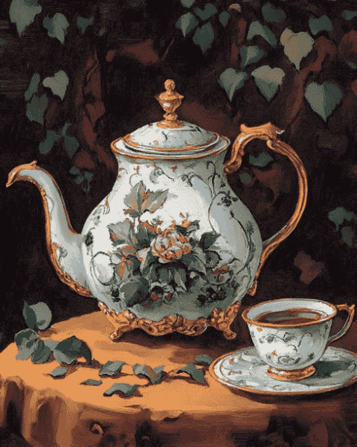 Vintage Tea Pots Diamond Painting