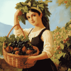 Vintage Woman with Fruit Basket Diamond Painting