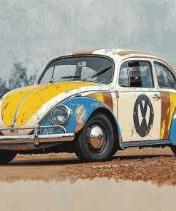 Volkswagen Beetle Herbie Engines Diamond Painting