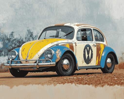 Volkswagen Beetle Herbie Engines Diamond Painting