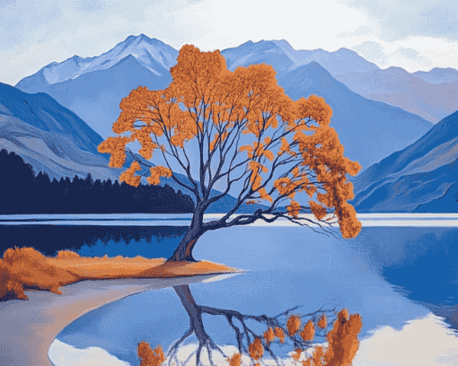 Wanaka Lake Scenic Beauty Diamond Painting