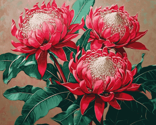 Waratah Blossoms Diamond Painting