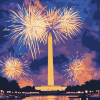 Washington Monument Fireworks Display Diamond Painting