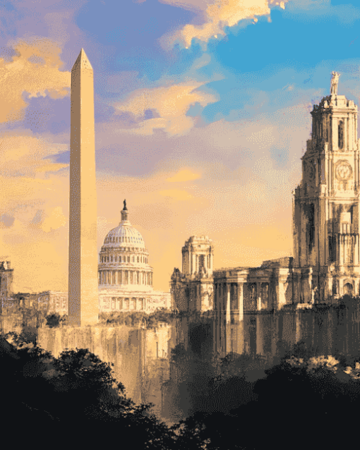 Washington Monument Tower Diamond Painting