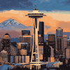 Washington Space Needle City Diamond Painting