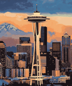 Washington Space Needle City Diamond Painting