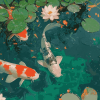 Water Lilies and Koi Fish Diamond Painting