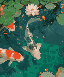 Water Lilies and Koi Fish Diamond Painting