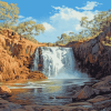 Waterfall Kakadu Landscape Diamond Painting