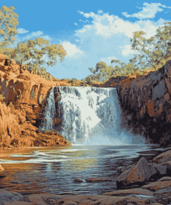 Waterfall Kakadu Landscape Diamond Painting