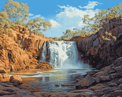 Waterfall Kakadu Landscape Diamond Painting