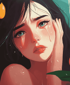 Weeping Girl Animation Diamond Painting