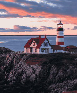 West Quoddy Head Maine Lighthouse Diamond Painting