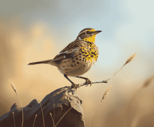 Western Meadowlark Bird Diamond Painting