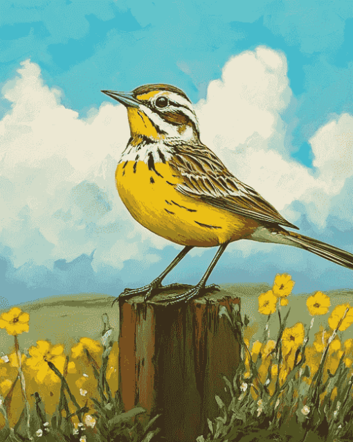 Western Meadowlark Bird Diamond Painting