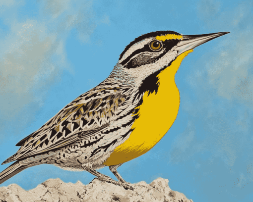 Western Meadowlark Birds Diamond Painting