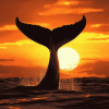 Whale Tail Silhouette Diamond Painting