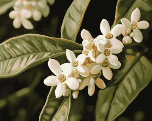 White Aloysia Blossoms Diamond Painting