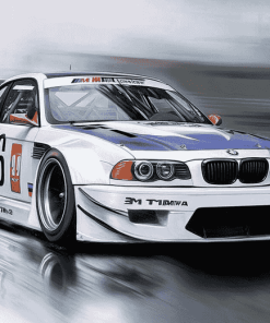 White BMW Racing Diamond Painting