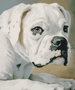 White Boxer Puppy Diamond Painting