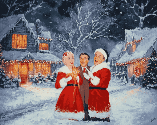 White Christmas Movie Scene Diamond Painting