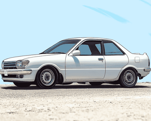 White Corolla Car Diamond Painting